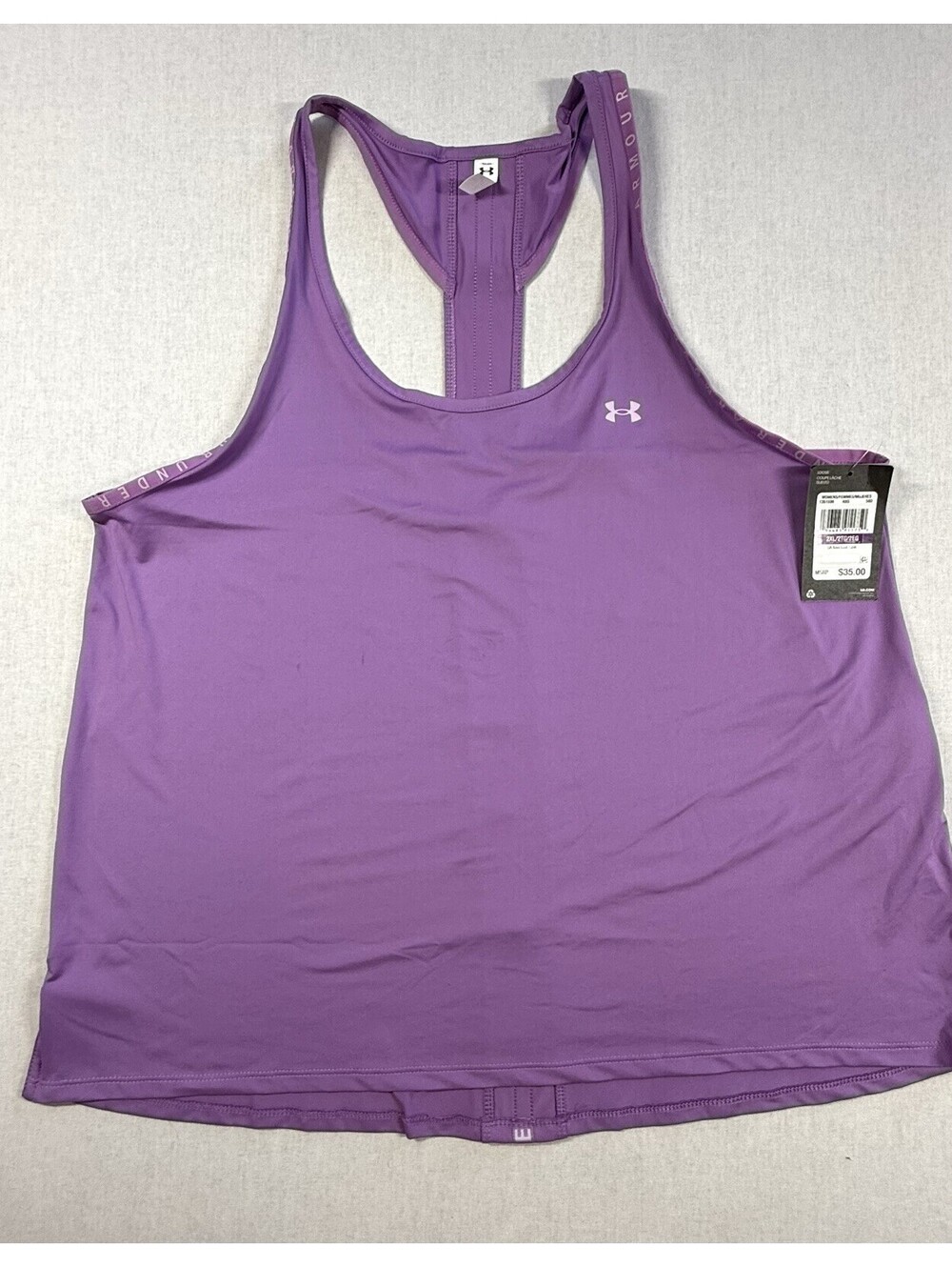 Under Armour UA Knockout Tank Women Sz XXL Purple Racerback Athletic NWT